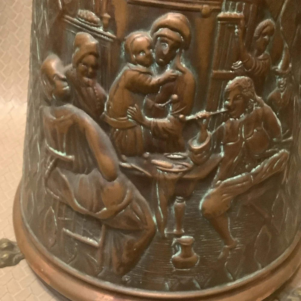 Holland Vintage Hammered Copper Coal Scuttle